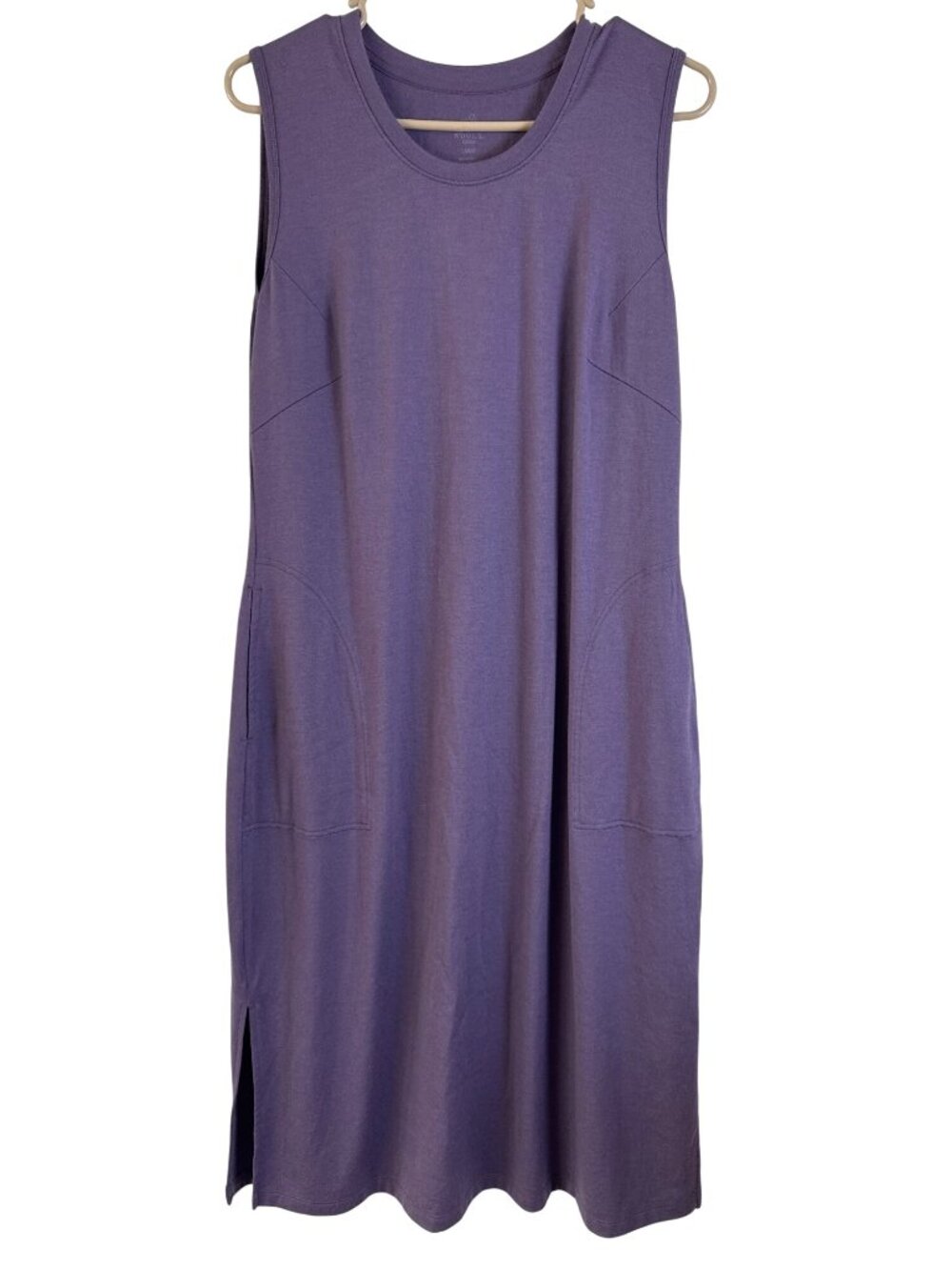Woolx Women's Purple Cassie Merino Wool Tank Dress Pockets Size L